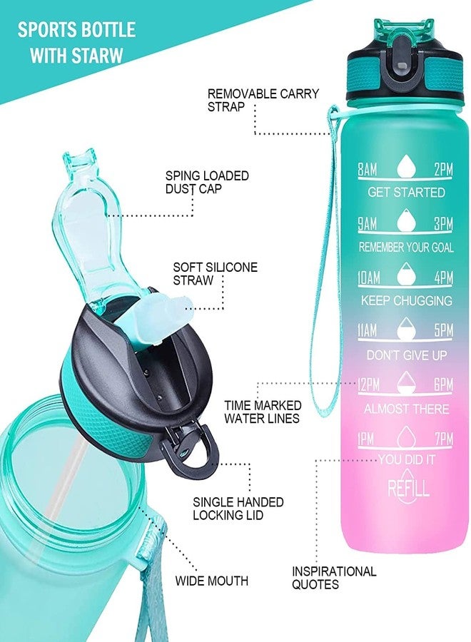 ISIRONA |Silicone Water Bottle,1 Litre Motivational Time Marker, Leak Proof Durable Bpa-Free Non-Toxic Water Bottle For Office-school-gym|(Pack Of 1 Multicolor) - Image 5